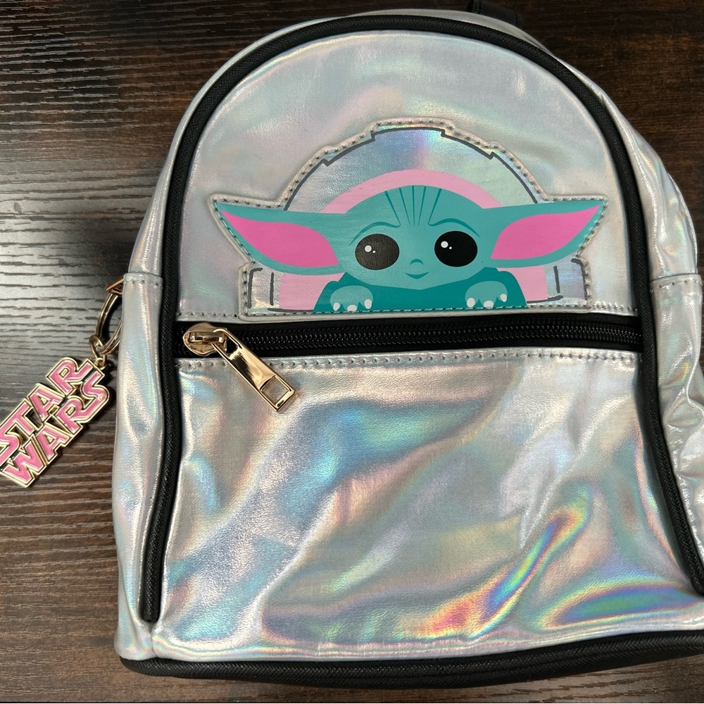 Star Wars Silver and chromatic Mini Backpack with Baby Yoda Design